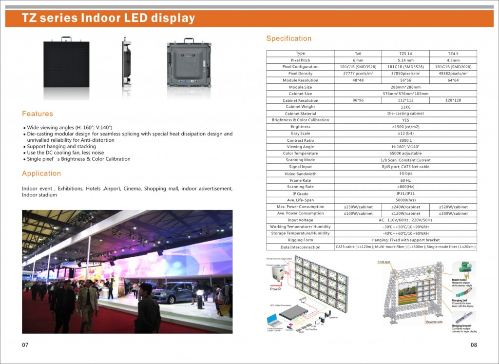 TZ series indoor rental